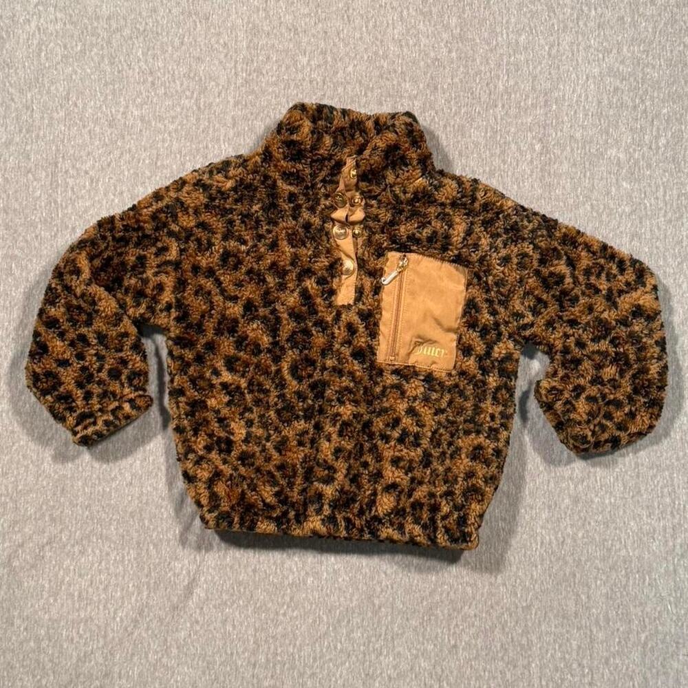 Juicy couture leopard print fleece with gold accents